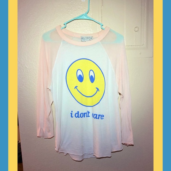 Wildfox Raglan ‘I don’t care’ tee - Picture 2 of 3